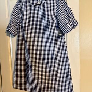Crown & Ivy Blue and White Checkered Top